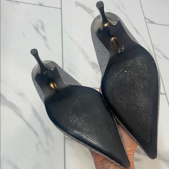 Nine West Silver Glitter Heels Size 6.5 - Picture 6 of 7
